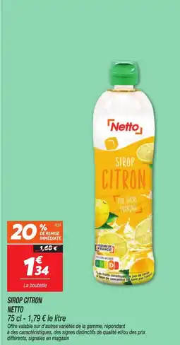 Netto Netto Sirop Citron offre