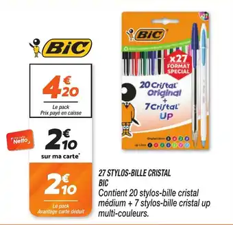 BIC 27 STYLOS-BILLE CRISTAL