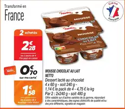 Netto Netto Mousse chocolat au lait offre