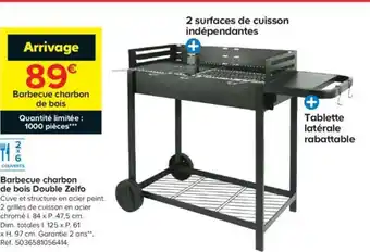 Castorama Barbecue charbon de bois double zelfo offre
