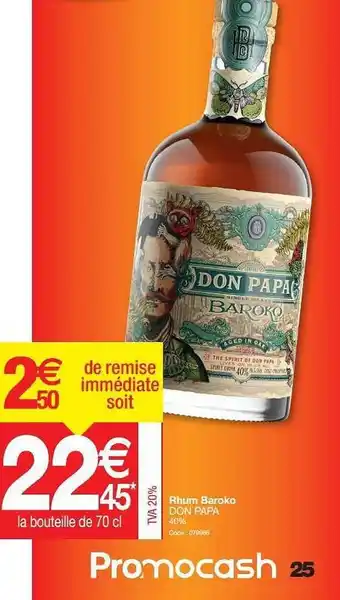 Promocash Rhum Baroko Don Papa offre