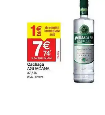 Promocash Cachaça Aguacana offre