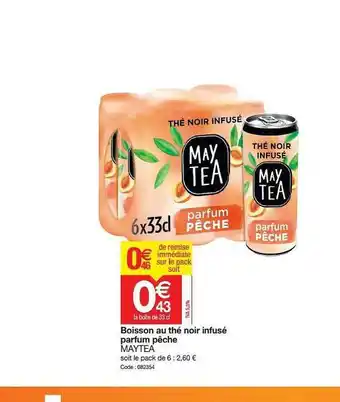 Boisson Au Thé Noir Infusé Parfum Pêche Maytea