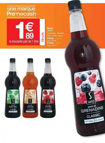 Promocash Sirop Saxo offre