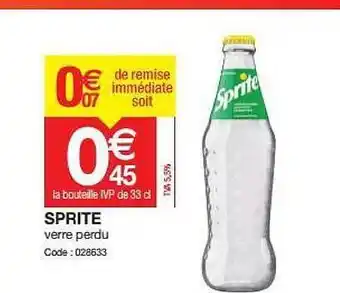 Promocash Sprite Verre Perdu offre