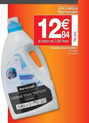 Promocash Lessive Tous Textiles offre
