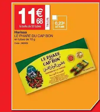 Promocash Harissa Le Phare Du Cap Bon offre