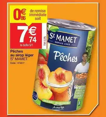 Pêches Au Sirop Léger St Mamet