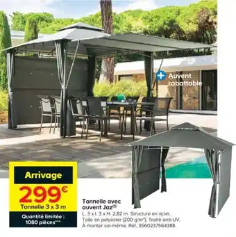 Castorama Tonnelle avec auvent jaz offre