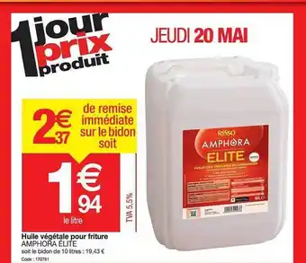 Promocash Huile Végétale Pour Friture Amphora élite offre