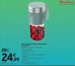 Intermarché MOULINEX MINI BLENDER PORTABLE 300ML offre