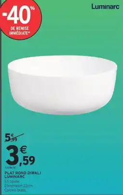 Intermarché Luminarc Plat rond Diwali offre