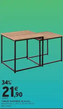 Intermarché Aliaj tables gigognes x2 offre