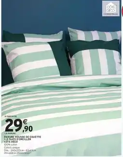 Intermarché COTE DECO PARURE HOUSSE DE COUETTE + 2 TAIRES D'OREILLER offre