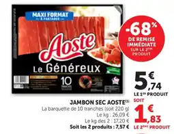 Maximarché Aoste Jambon sec offre