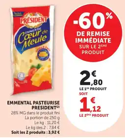 Maximarché PRÉSIDENT EMMENTAL Cœur de Meule offre