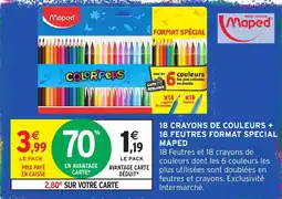 Intermarché Express Maped 18 crayons de couleurs + 18 feutres format special offre
