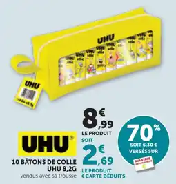 Maximarché Uhu 10 bâtons de colle offre