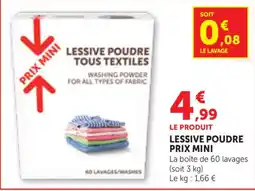 Maximarché LESSIVE POUDRE PRIX MINI offre