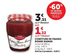 Maximarché BONNE MAMAN CONFITURE DE FRAISES offre