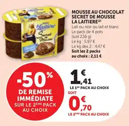 Maximarché La Laitière Mousse au chocolat offre