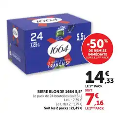 Maximarché 1664 BIERE BLONDE offre
