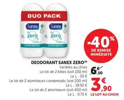Maximarché Sanex Deodorant Zero offre