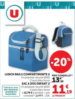 Maximarché U LUNCH BAG 2 COMPARTIMENTS offre