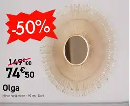 Habitat Olga Miroir rond en fer offre