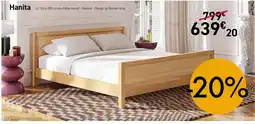 Habitat Hanita Lit 160 x 200 cm en chêne massif - Naturel offre
