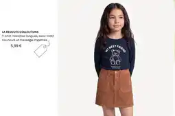 La Redoute La redoute collections t-shirt manches longues, avec motif nounours et message imprimés offre