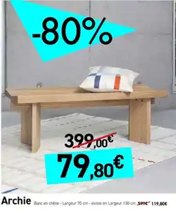 Habitat Archie Banc en chêne offre