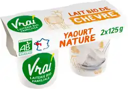 Auchan Vrai yaourt chèvre vrai bio offre