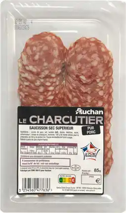Auchan Auchan saucisson sec tranché auchan le charcutier offre
