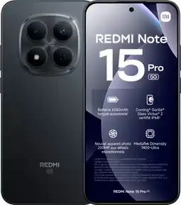 Auchan Xiaomi smartphone xiaomi redmi note 15 pro 5g 256go noir offre