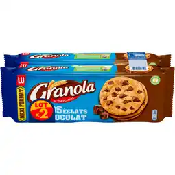 Auchan Supermarché Granola granola maxi cookies au chocolat lu offre