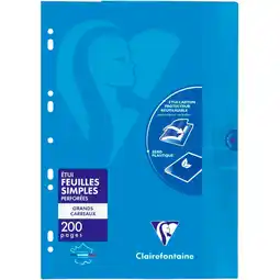 Auchan Supermarché Clairefontaine 200 pages de feuilles simples perforées clairefontaine offre