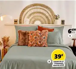 GiFi Parure de lit 2 personnes gaze de coton offre