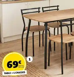 GiFi Table + 4 chaises offre