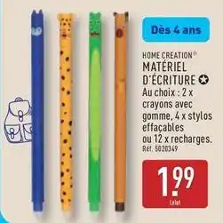 ALDI Home creation - matèrial d'écriture offre