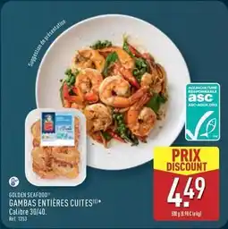 ALDI Golden seafood - gambas entières cuites offre