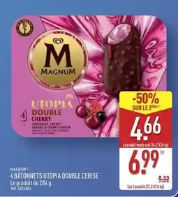 ALDI Magnum - 4 bâtonnets utopia double cerise offre