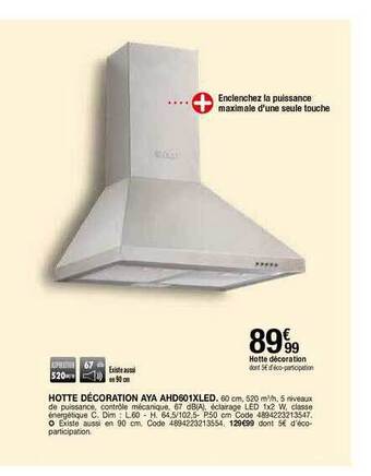 BUT Hotte Décoration Aya Ahd601xled offre