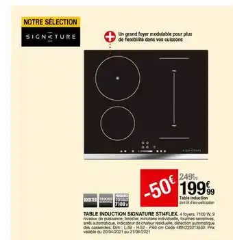 BUT Table Induction Signature Sti4flex offre