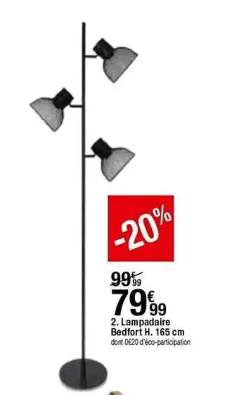 BUT Lampadaire Bedfort H. 165 Cm offre