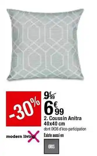 BUT Coussin Anitra 40 X 40 Cm offre