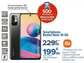 Carrefour Xiaomi smartphone redmi note 10 5g offre