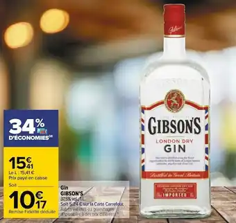 Carrefour Gibson's gin offre