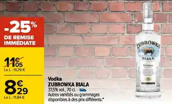 Carrefour Zubrowka biala vodka offre