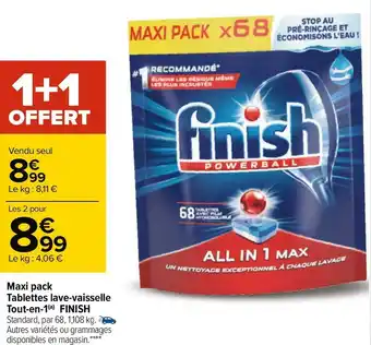 Carrefour Finish maxi pack tablettes lave-vaisselle tout-en-1 offre